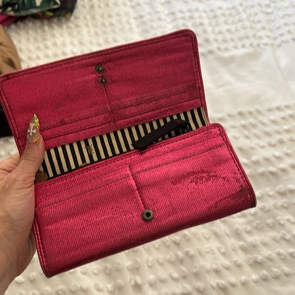 L.A.M.B. Vibrant Pink Wallet with Black Accents - Picture 3 of 3